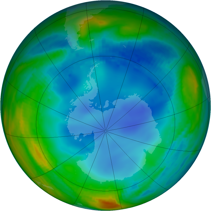 Antarctic ozone map for 18 July 2000
